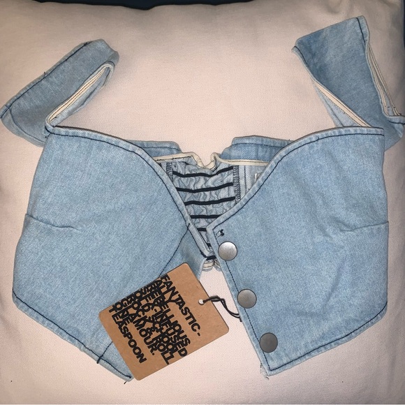 One Teaspoon Freaky Love denim crop bustier NWT - Picture 2 of 4